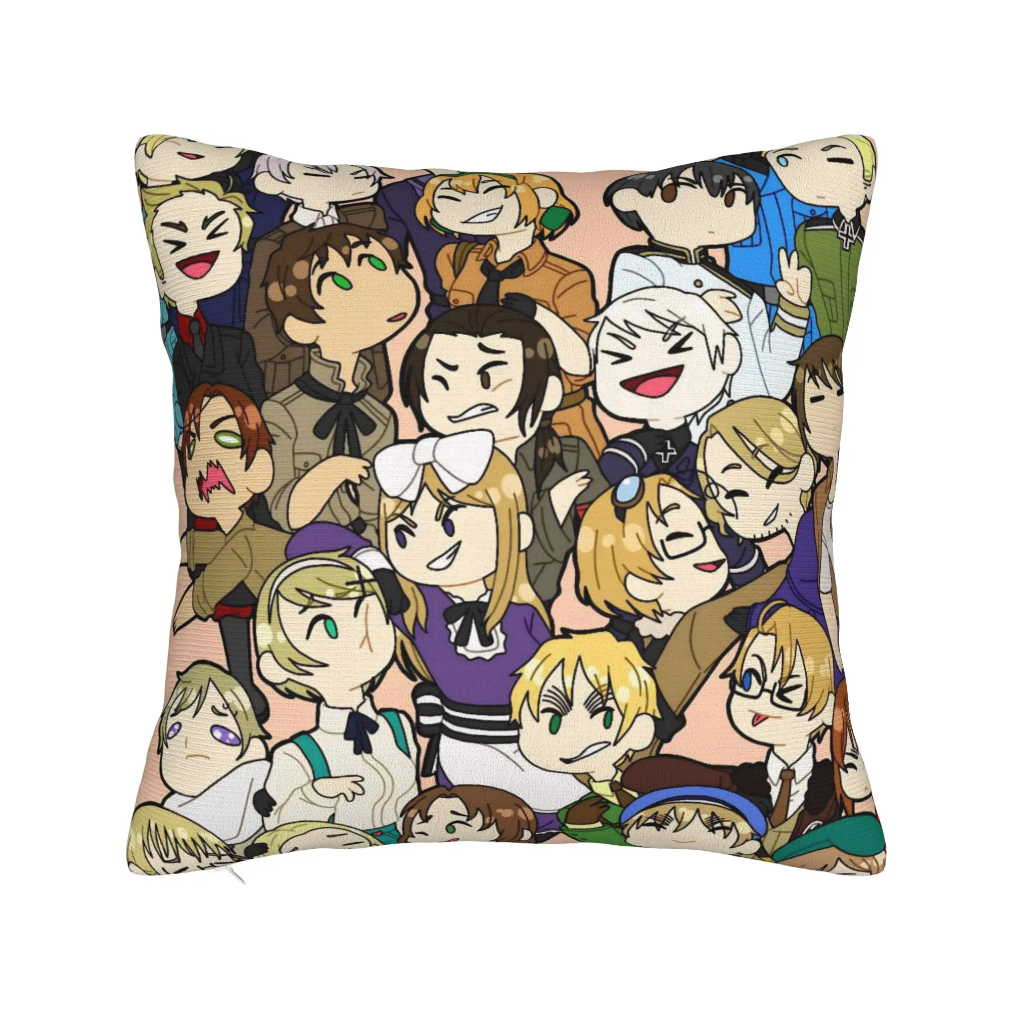 Decorative Pillow Cover Hetalias Axis Powers Merch Car  Throw Pillow Case Cover Zippered Multiple Sizes