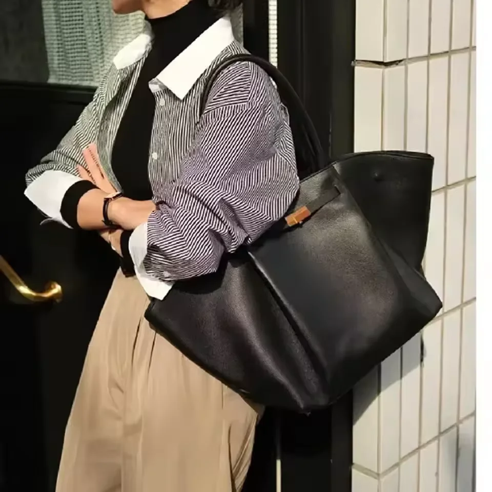 

Luxury Tote Bag Woman 2024 Trend Large Capacity Female Shoulder Bag High Quality PU Leather Simple Designer Woman Bags Handbag