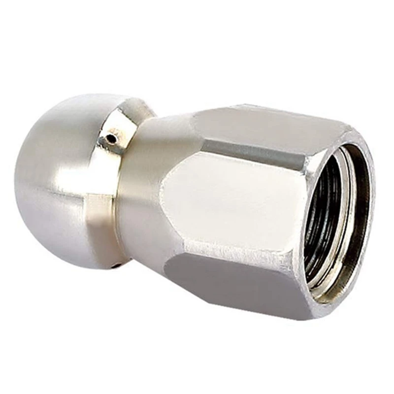 Sewer Jetter Hose Nozzle,High Pressure Washer Hose Nozzle,1 Button Nose Nozzle & 1 Rotating Nozzle,1/4 Inch Pack Of 2