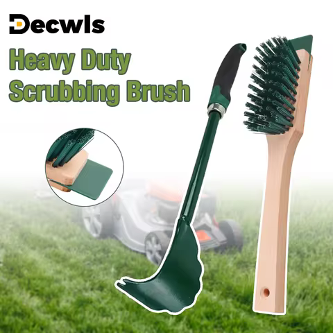 Heavy Duty Mower Bristle Brush with Scraper Universal Portable Outdoor Cleaning Tool Mower Cleaning Set, for Cleaning Mower Deck