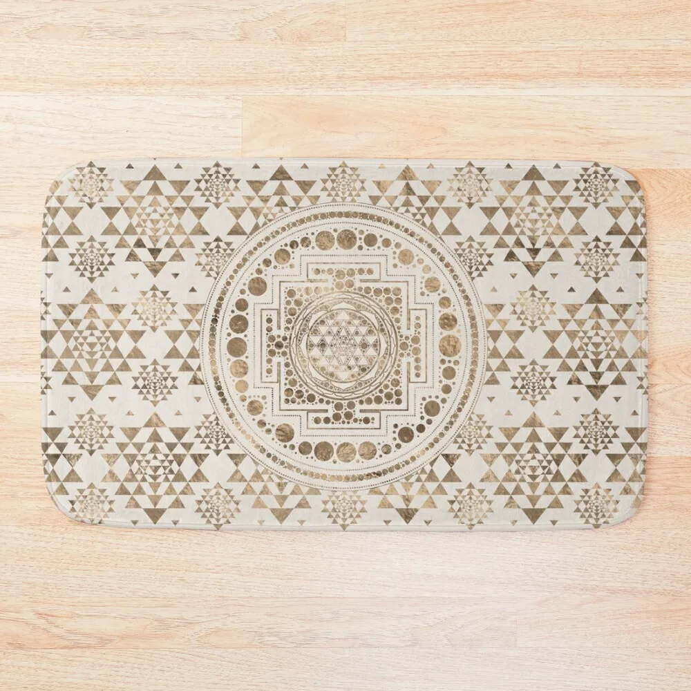 

Sri Yantra / Sri Chakra Pastel Gold Bath Mat Bathroom And Shower Products External Entrance Doormat Bathroom Carpets Mat
