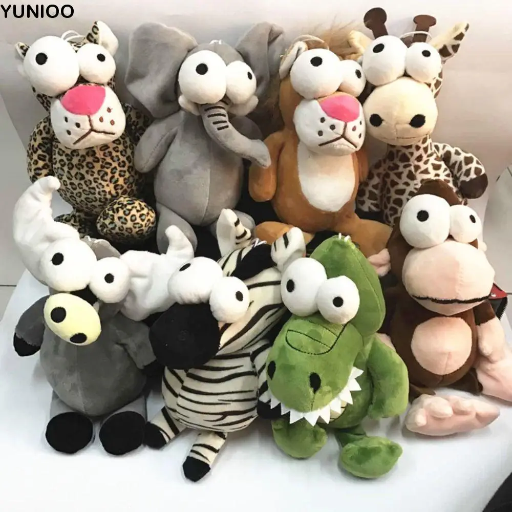 

Cuddly Big Eyes Forest Animals Doll Stuffed Doll Giraffe Plushies Animal Plush Toys Cartoon 25cm Elephant Monkey Plush Kids Toy