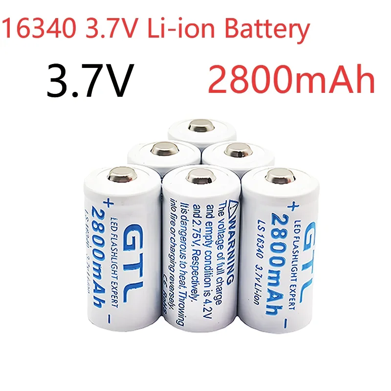 NEW 3.7V 2800mAh CR123A RCR 123 ICR 16340 Battery lpega 2.8Ah 3.7V Safety Camera Rechargeable Battery Lithium Ion