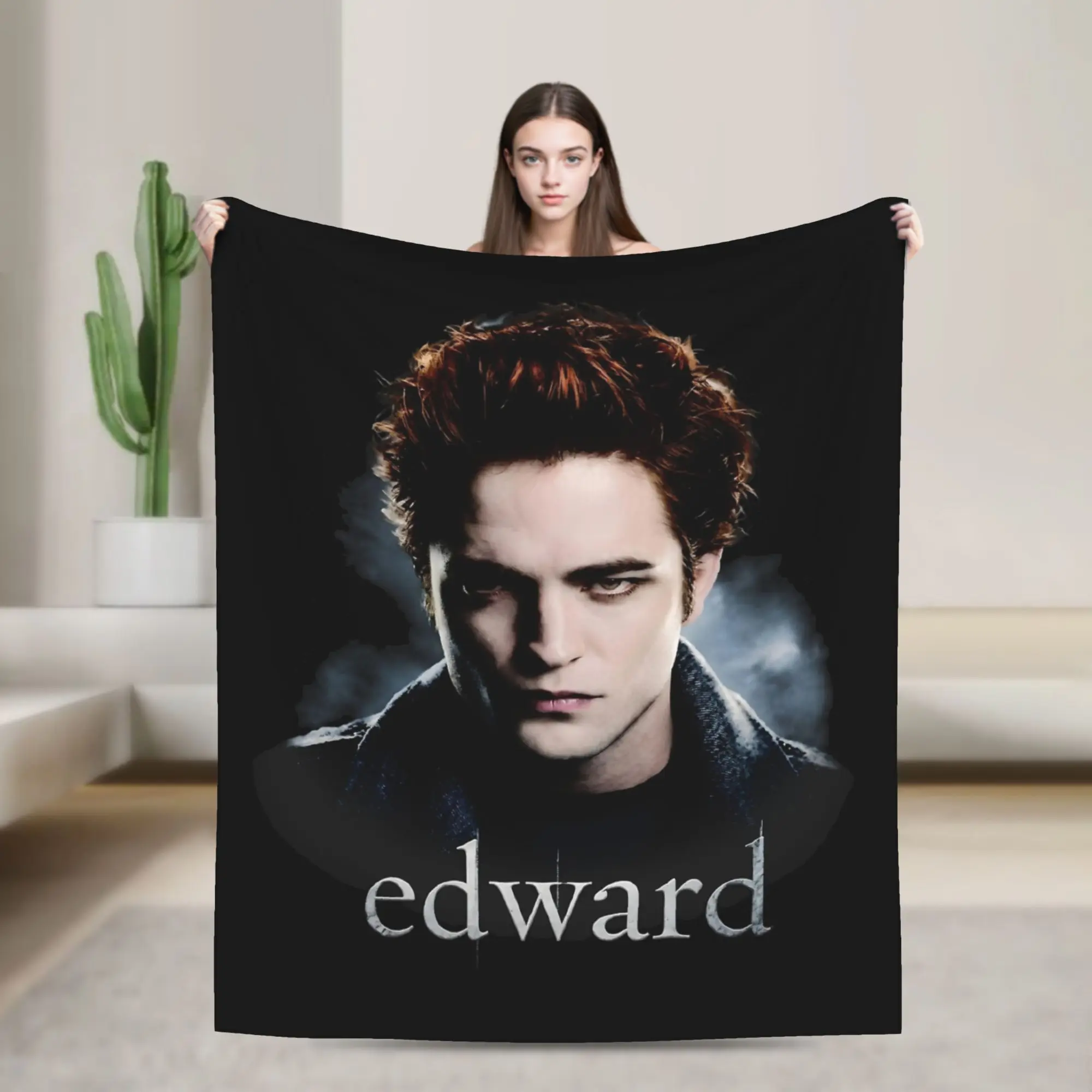 Twilight Edward Blankets Flannel Printed  Breathable Super Warm Throw Blanket for Bedding Outdoor Bedspread