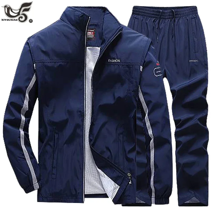 Männer Casual Trainingsanzug Langarm Gym Laufen Jogging Sweatsuit Athletisch Sport Set Outdoor Jacken + Hosen Basketball Track Anzug