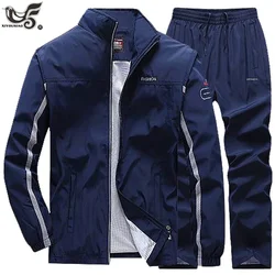 Men's Casual Tracksuit Long Sleeve Gym Running Jogging Sweatsuit Athletic Sports Set Outdoor Jackets+Pants Basketball Track Suit