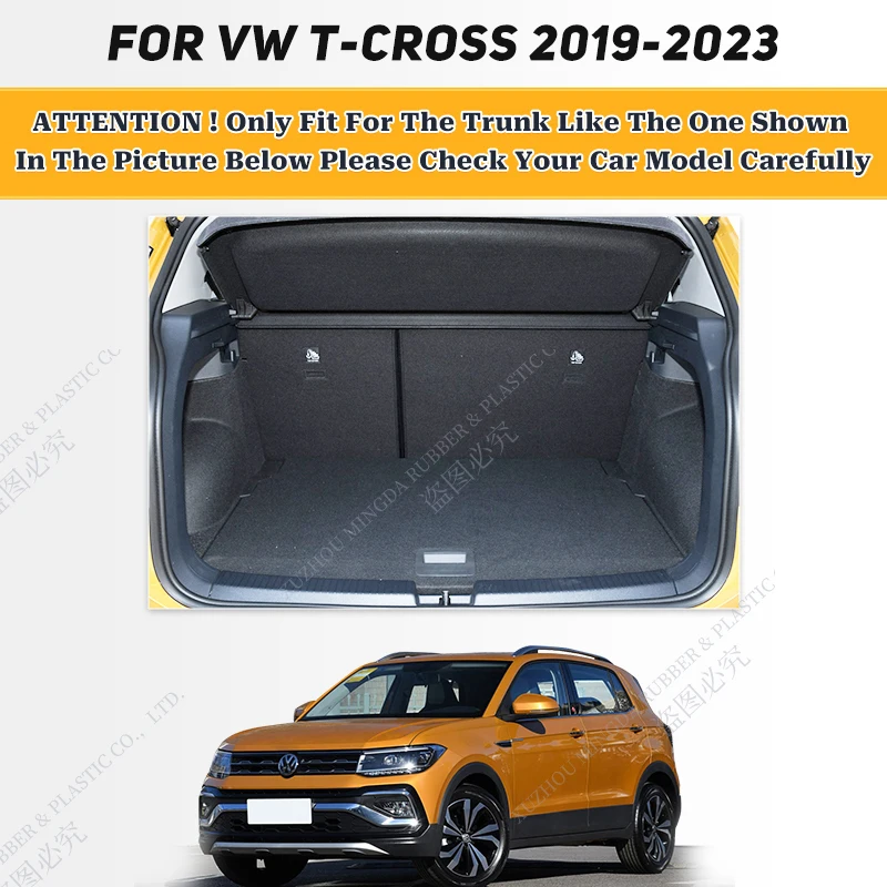 Car Trunk Mat For Volkswagen VW T-Cross 2019 2020 2021 2022 2023 Custom Quality Leather Carpet Cover Car Accessories