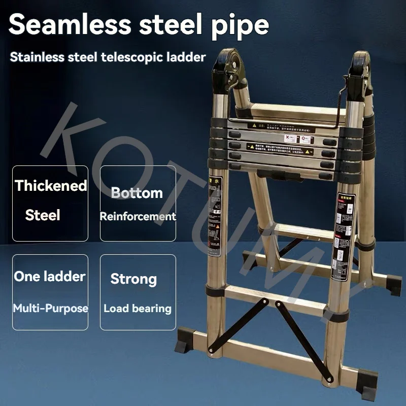 3.4/4.2m escada telescópica doméstica portátil espessada escadas engenharia ao ar livre multifuncional escada dobrável
