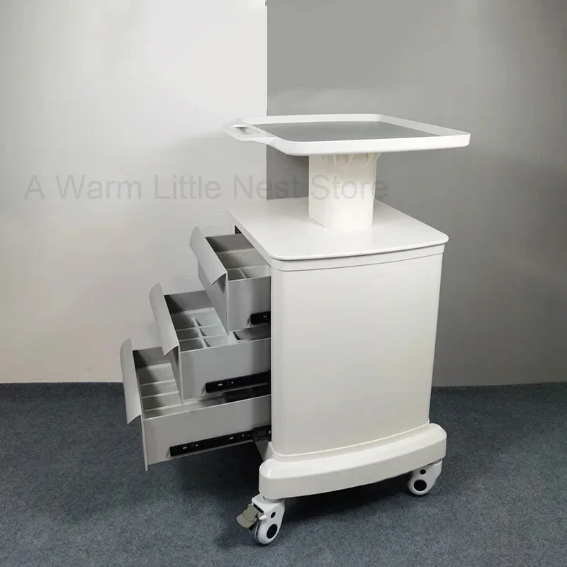 Mobile Storage Cart Dental Clinic Beauty Instrument Tool Trolley Bracket Dental Scanner Cart Storage Auxiliary Cart with Wheels