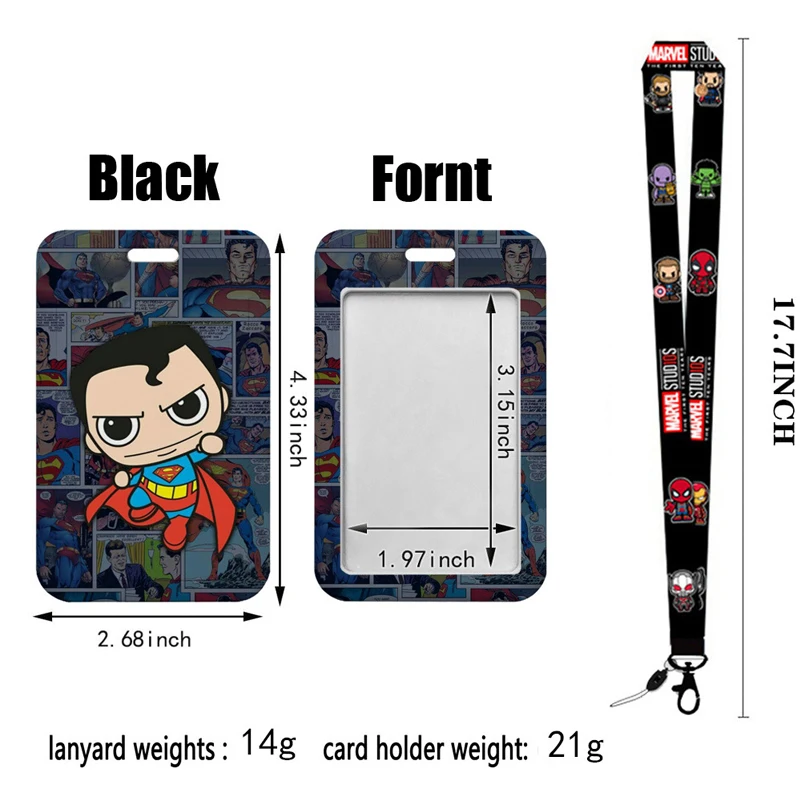 Marvel Cartoon Figure Spiderman Credential Holder Lanyard Keys ID Card Sleeve Badge Holder Charm Cartoon Keyring Neck Straps view 2