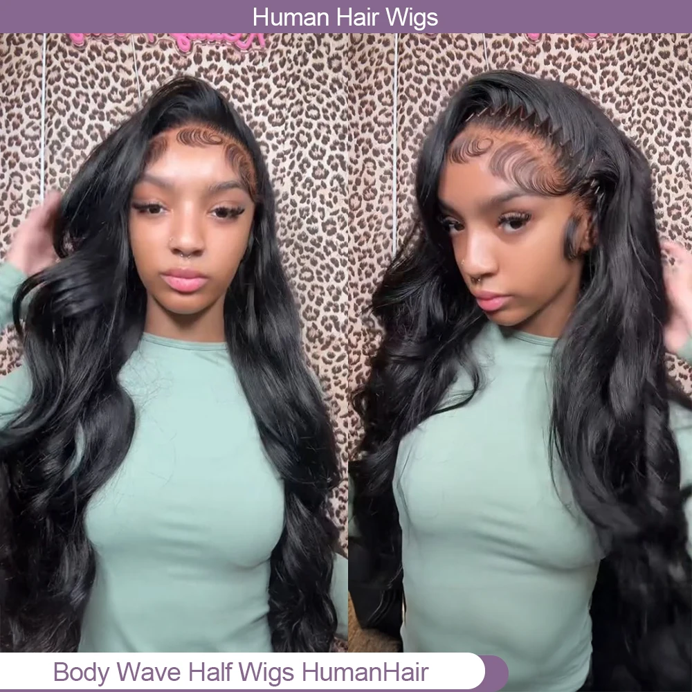

Парик-полупарик Body Wave 250% 3-в-1 из натуральных волос с повязкой на голову, бесшовный, на завязках, с многофункциональной разделяемой линией роста волос