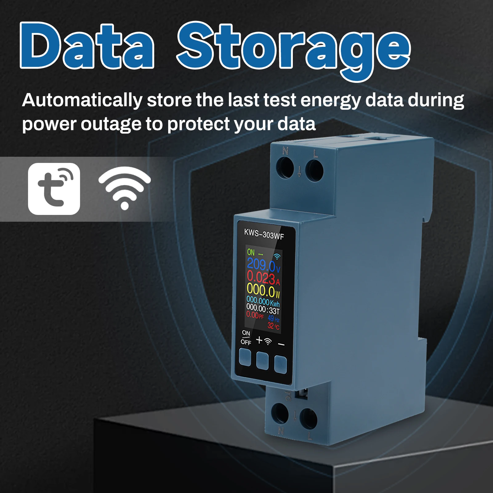 

DEWIN KWS-303 Voltmeter Wattmeter WIFI Power Off Switch AC Voltage Current Power Meter modular contactor 220v contactor switch