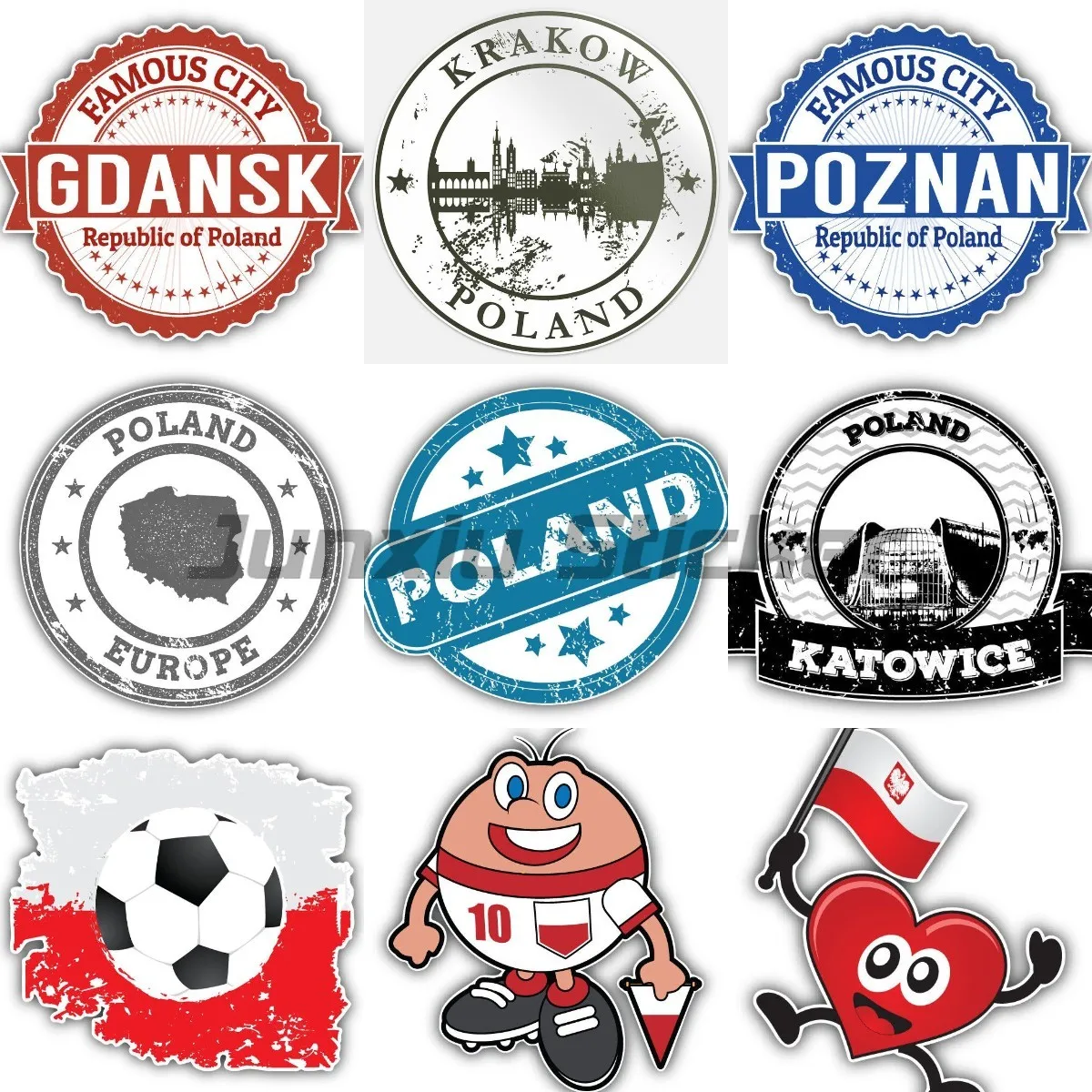 Poland Flag National Flag Map National Badge Bicycle Decal Vinyl Custom Design Make Your Own Truck Stickers Cars Laptop Sticker