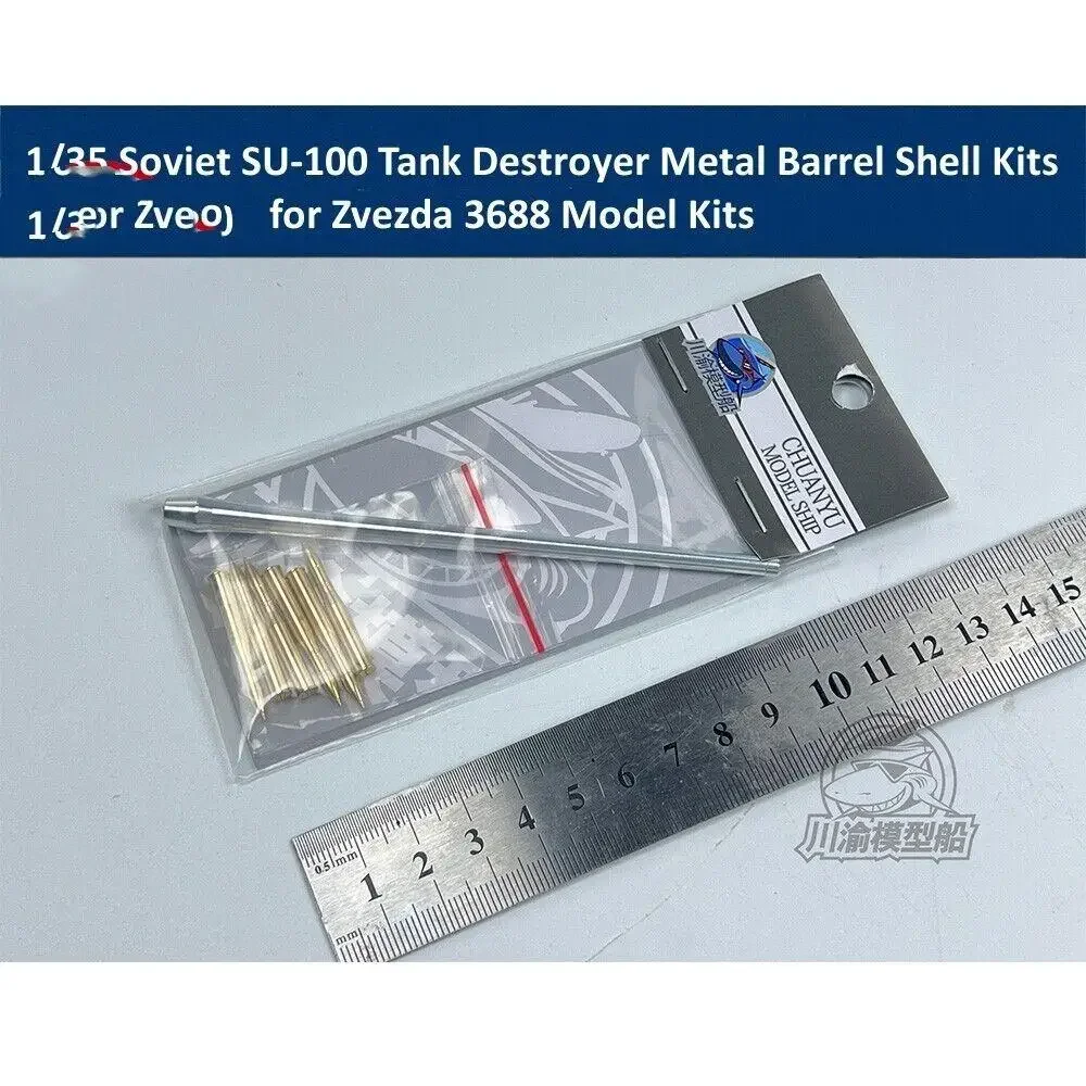 CYT267 1/35 Soviet SU-100 Tank Destroyer Metal Barrel Shell Kits for Zvezda 3688 Model