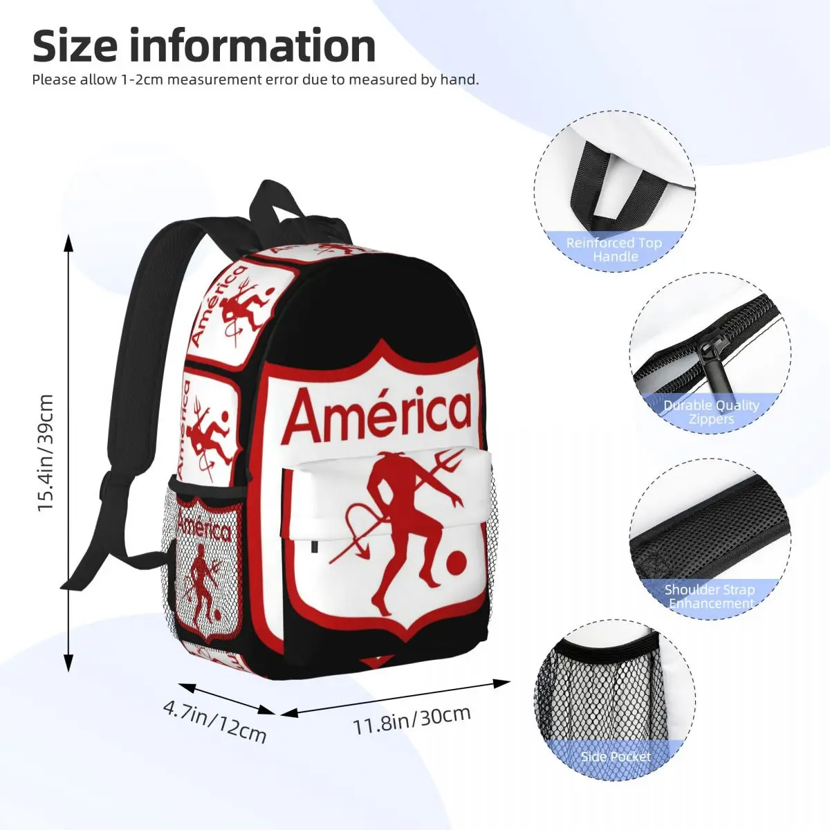 Mochila Americana De Los diabones Rojos, para estudiantes De secundaria y Universidad