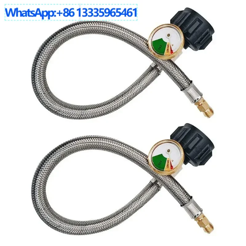 

2Pcs QCC1 Inlet North American Low Pressure Gas Connection Braided Wire Wrap Tube Outlet 1/4 "Chamfered External Thread