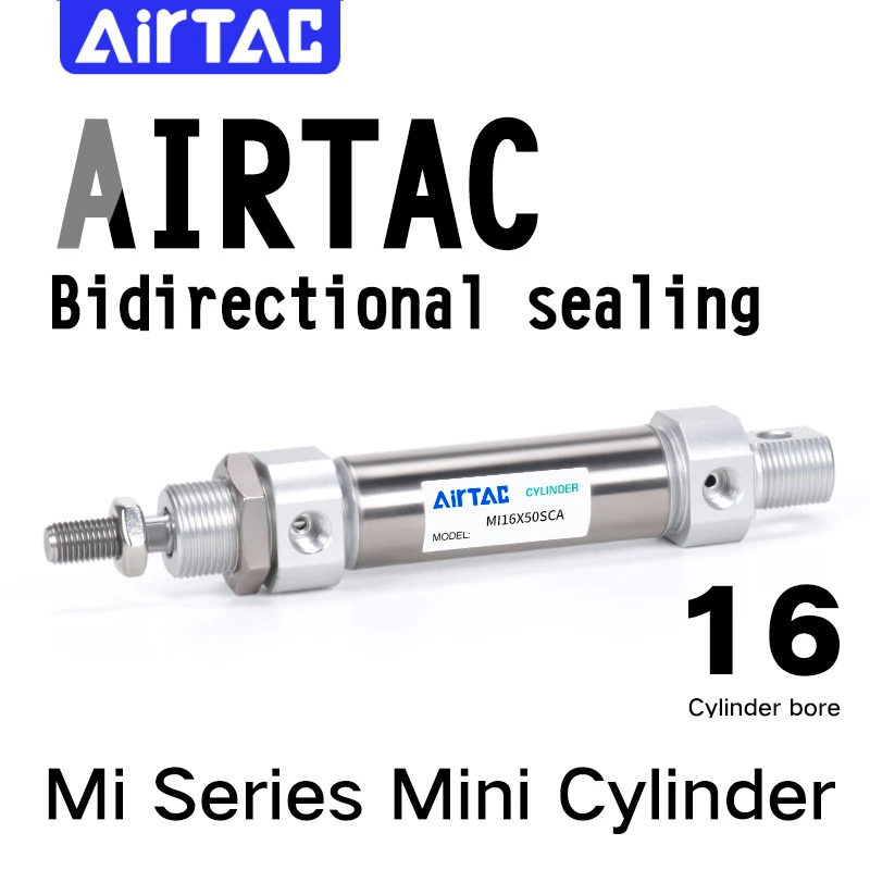 

AIRTAC MI16*10 stainless steel MI Mini cylinder compact pneumatic air cylinders pneumatic double acting mini pneumatic cylinder