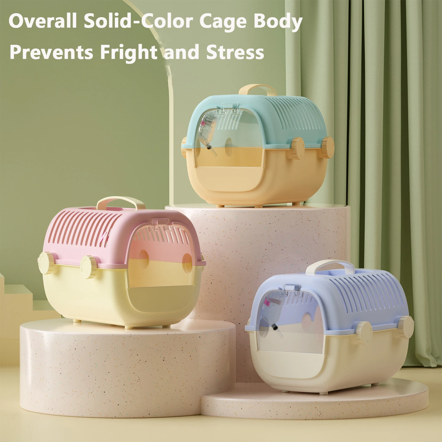 

Переносная клетка-переноска для животных, роскошная вилла-переноска для хомяков/птиц с бутылкой для воды - портативный домик для прогулок для мелких животных (попугаев)