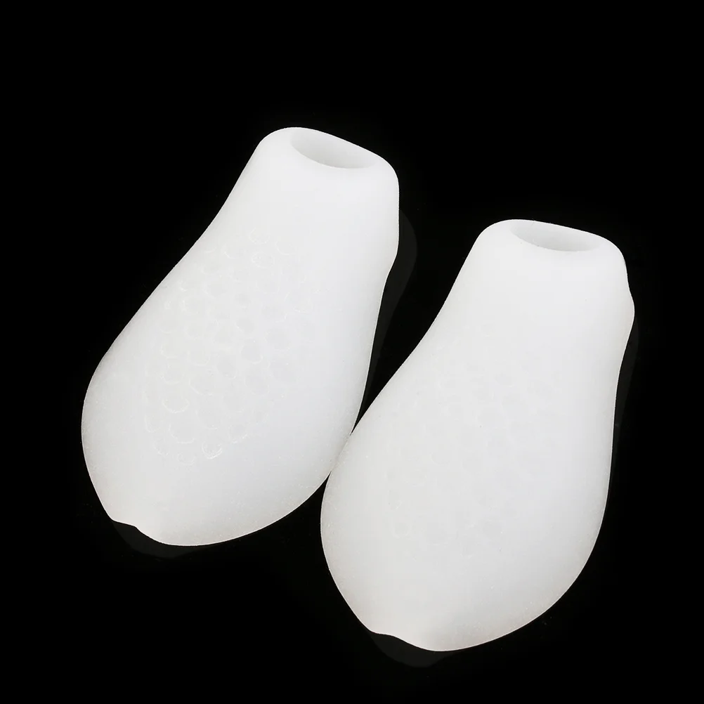 Pair of Gel Bunion Protectors Toe Separators Straighters Spreaders Correctors for (White)