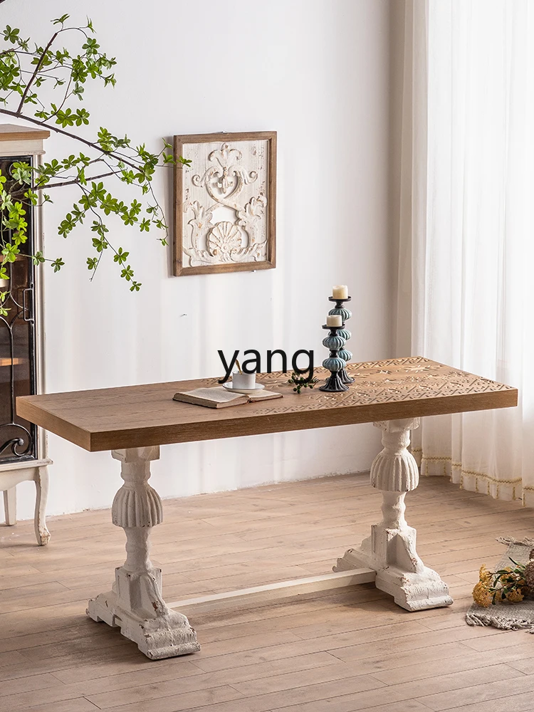 Yjq Dining Table Small Apartment Coffee Table Dual-Use Rectangular Living Room Home Creative Restaurant Kitchen Island