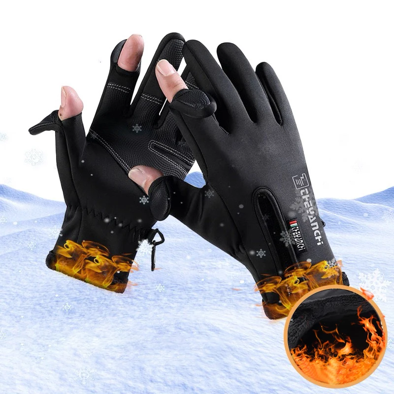 

Winter Fingerless Gloves for Men & Women,Cold Weather Windproof Touchscreen Warm Cycling Gloves for Photography Ski Motorcycle