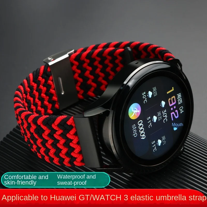 20 Плетеный эластичный ремешок 22 мм для Samsung Galaxy Watch 3/4/5 41/45 мм 40/44 м 42/46 мм Huawei GT GT2/3 GT4 Нейлоновый ремешок для часов Браслет