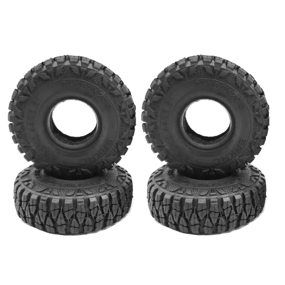 【STOCK】4PCS 62Mm 1.0Inch Wheel Tires Soft Mud Terrain Rubber Tyres for 1/24 RC Crawler Car SCX24 Parts