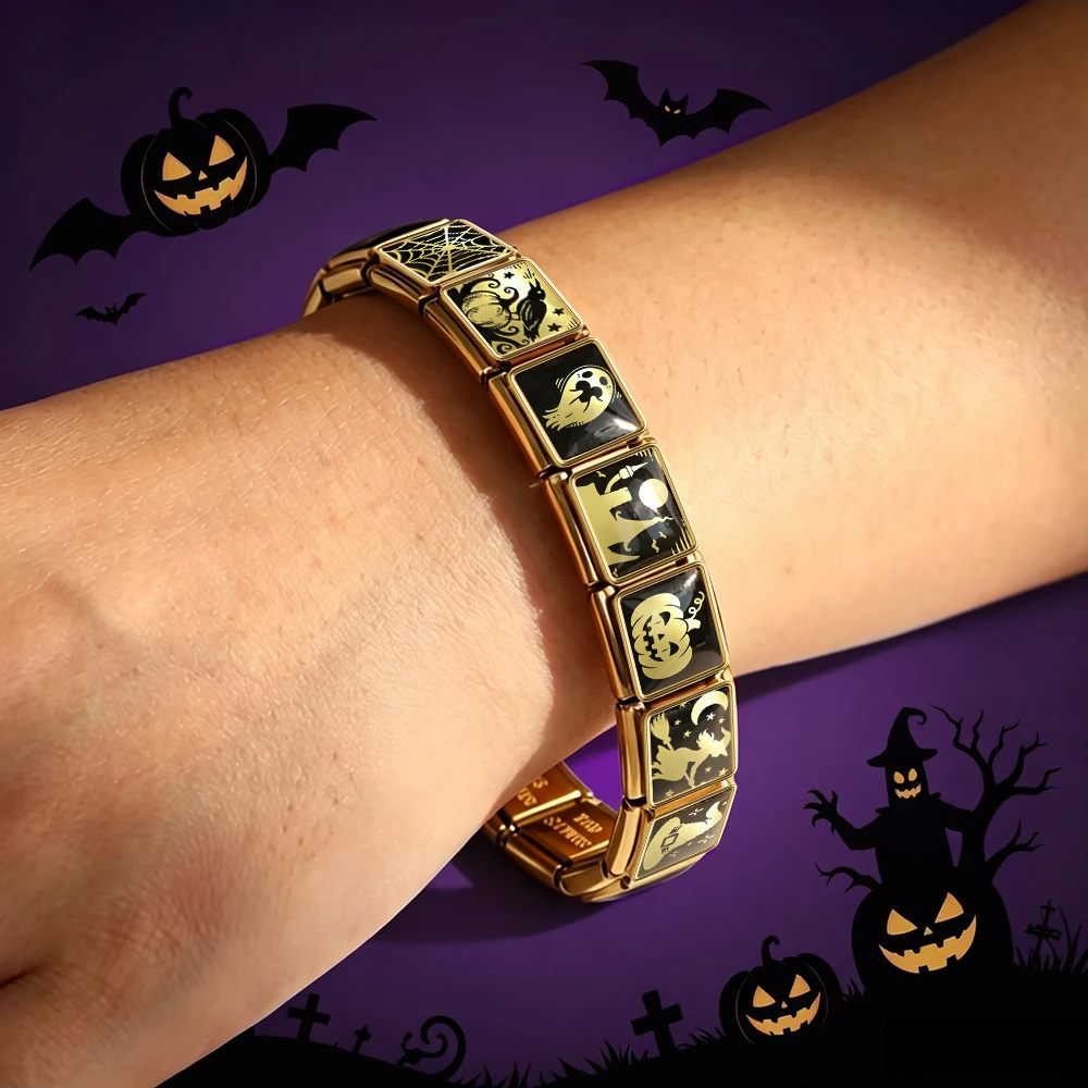 Original Design Halloween-Serie Edelstahlschmuck Italienische Glieder passend für 9mm Armband DIY-Charm Modische Handkette – Detail 7