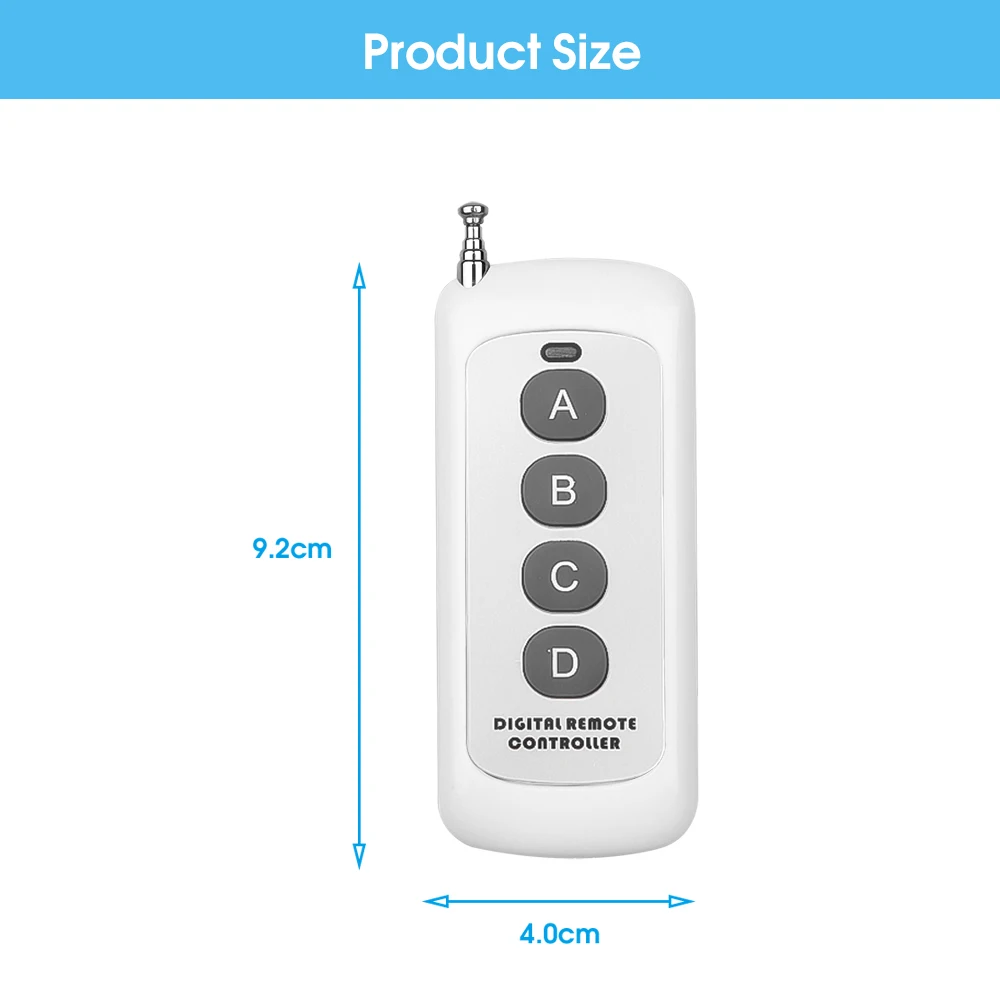 433MHz Remote Control Learning Code 1527 Long Range Wireless Presenter Controller Transmitter RF Module ABCD2/4/6/8 Keys 315MHz