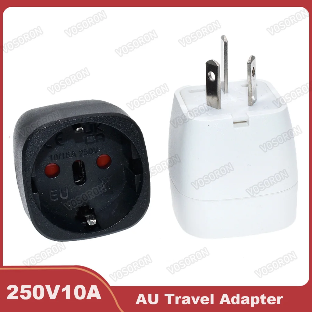 EU to AU Travel Adapter Overload Protection Wall Charger Spanish 2-Pin Europe to 3-Pin AU for Travel /Home