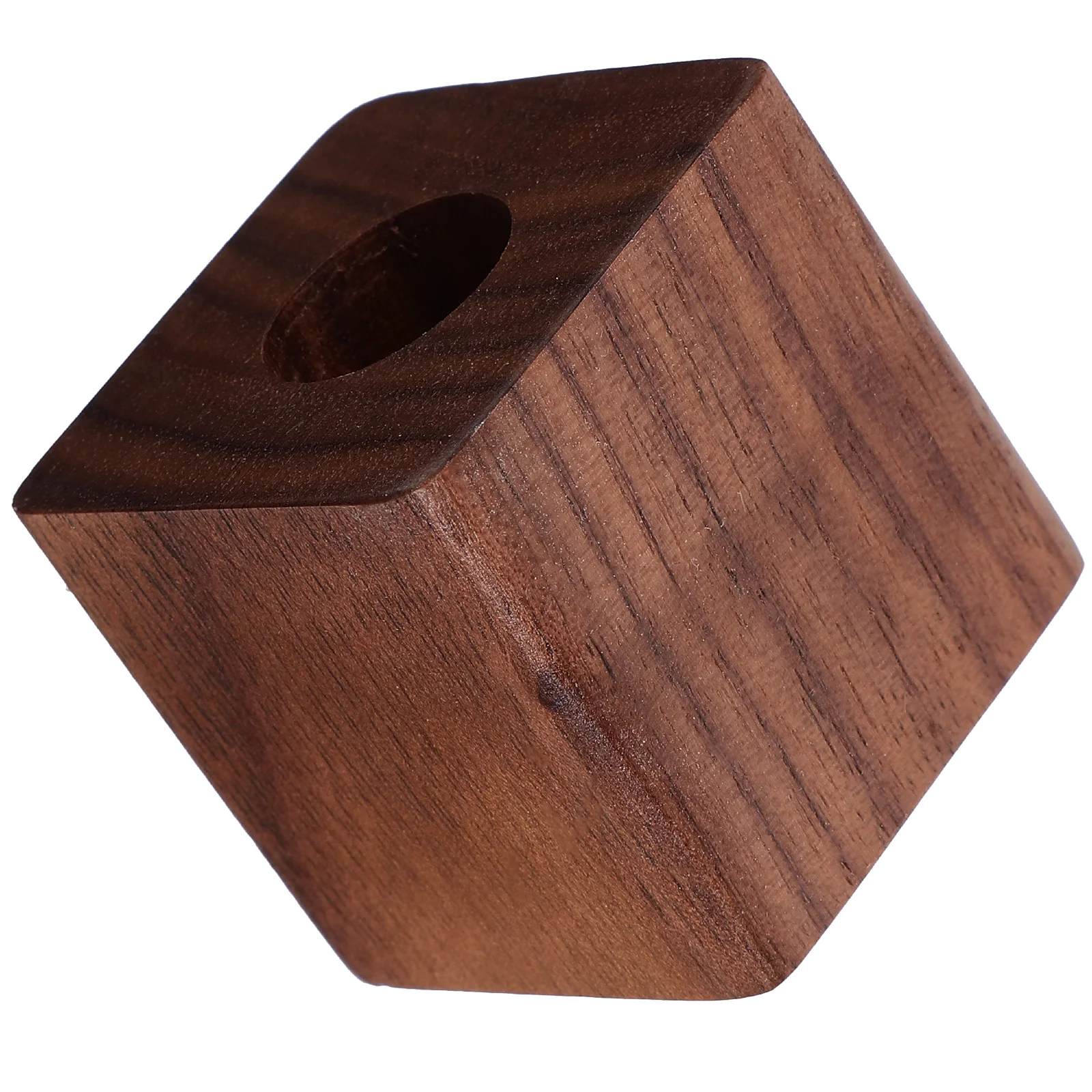 Walnut Pen Stand Holder for Office Students Pot Home Wooden Single Desk