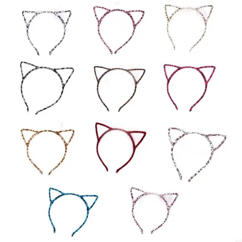 

10 шт. модная повязка для волос с кошачьими ушками, головные уборы для укладки волос для взрослых и детей, аксессуар для убор