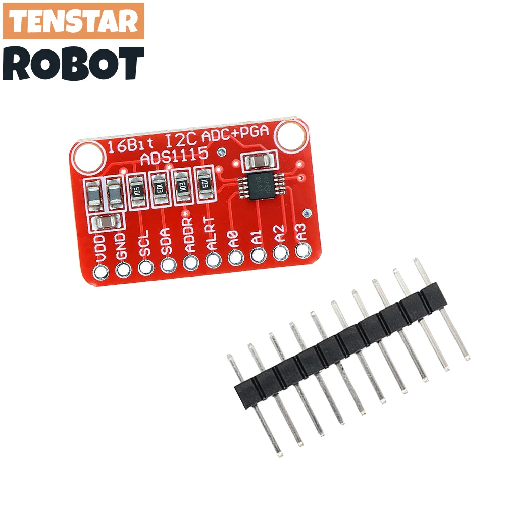 TENSTAR 2pcs ADS1115 Module Red Board 16 Bit I2C ADC 4 Channel with Pro Gain Amplifier