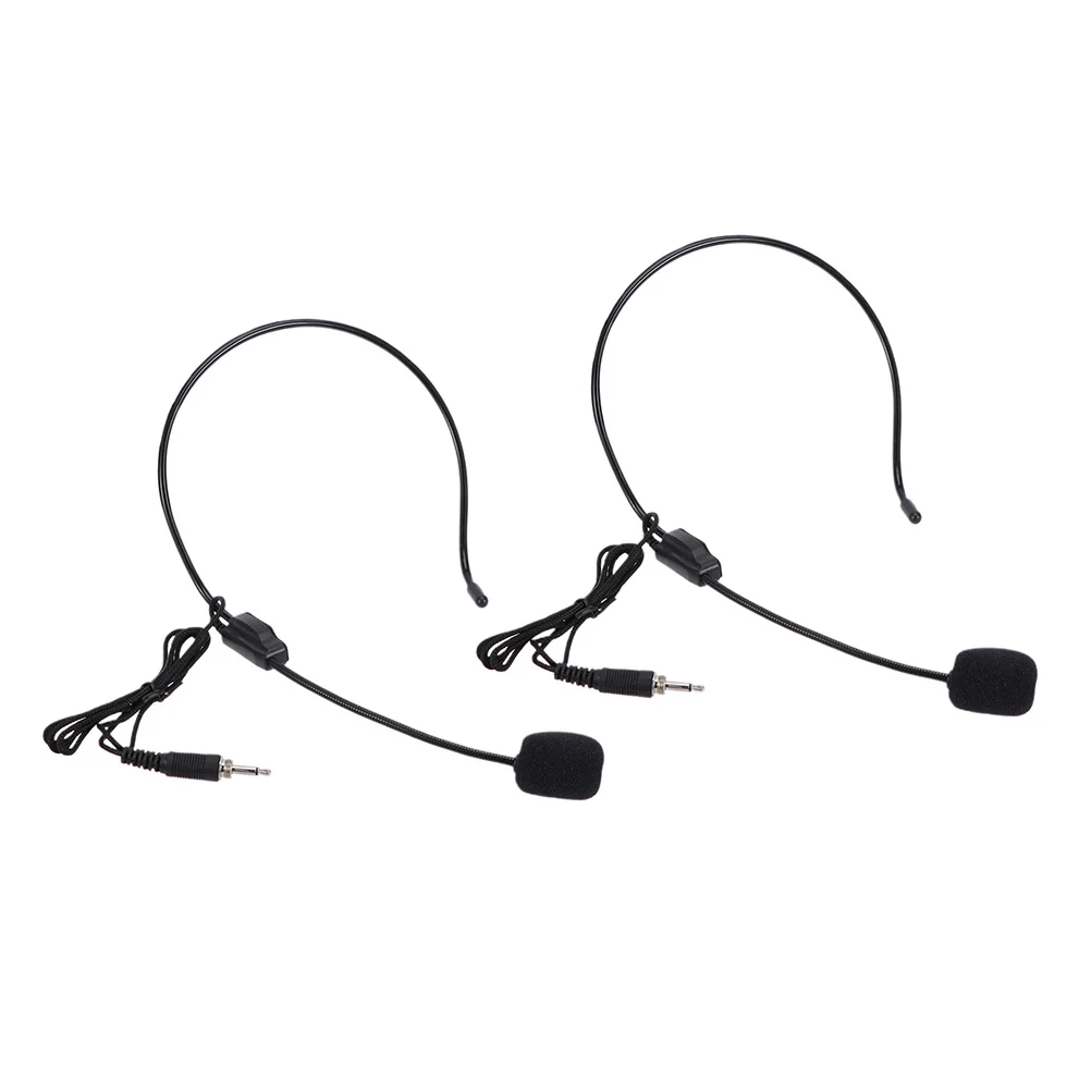 

2 PCS Headset Microphone Head-mounted Voice Amplifier Earhook Loudspeaker