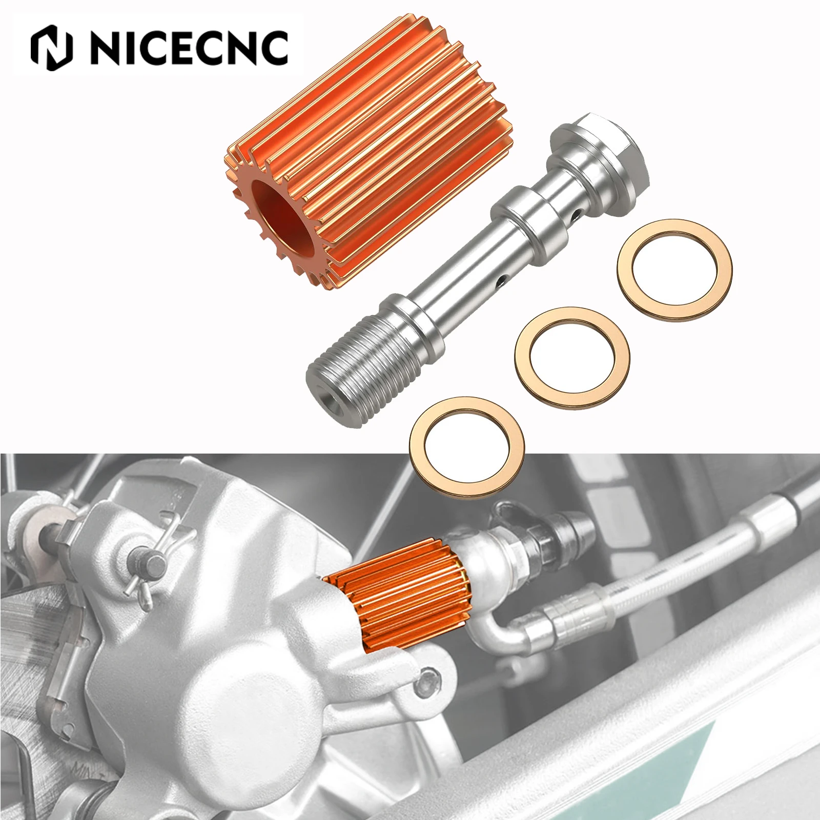 For KTM EXC 300 EXC-F 350 SX SX-F 250 XC XCW XC-F XCF-W MXC 125 450 500 530 525 2004-2024 2023 Motorcycle Brake Caliper Cooler