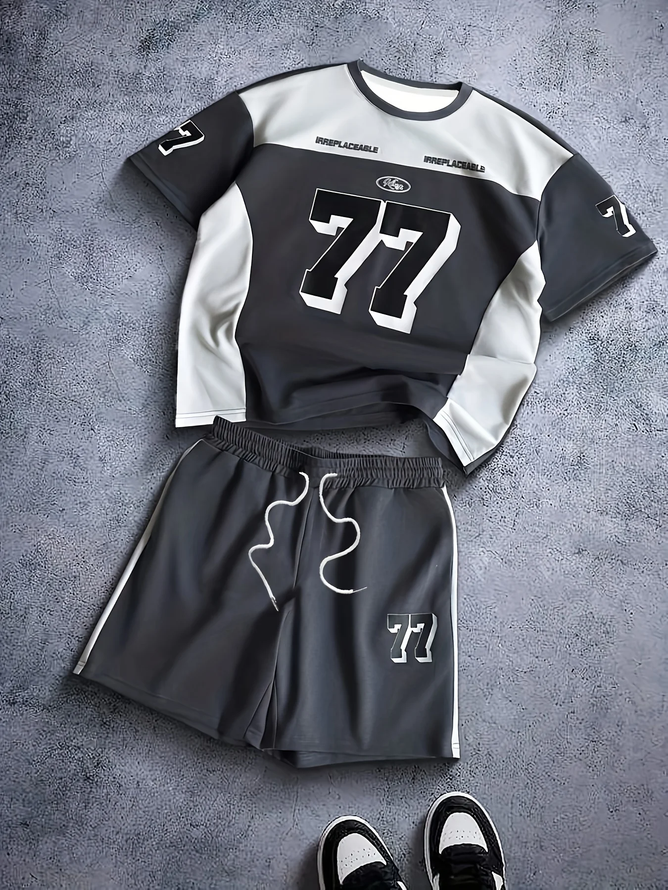 

2025 Summer new men's short sleeves and shorts breathable lightweight casual and sporty digital printed men's wear