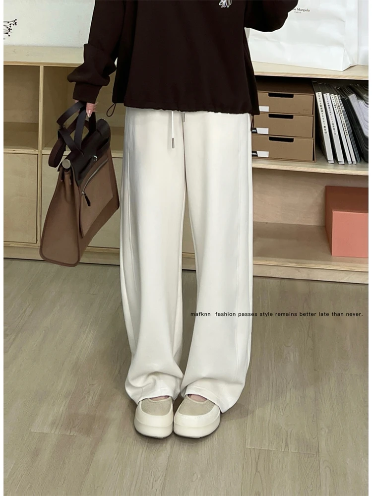 

Двусторонние хлопковые повседневные брюки больших размеров для женщин, утягивающие, для ранней весны, тонкие, для отдыха, MK304