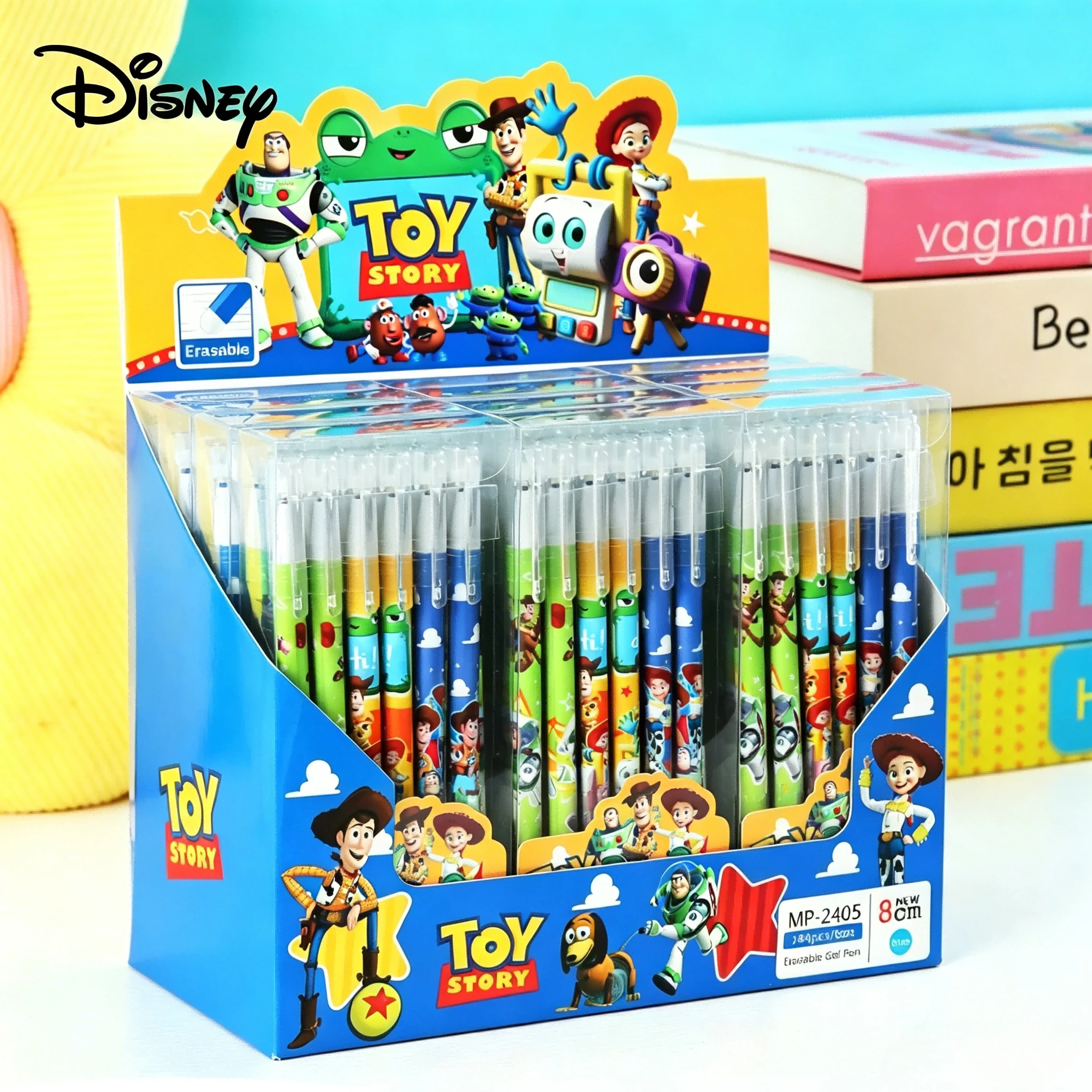 New!Toy Story 5 Pen Set 12/24pcs Erasable Gel Pens 0.5mm Fine Point Blue Ink School Office Stationery for Students Birthday Gift