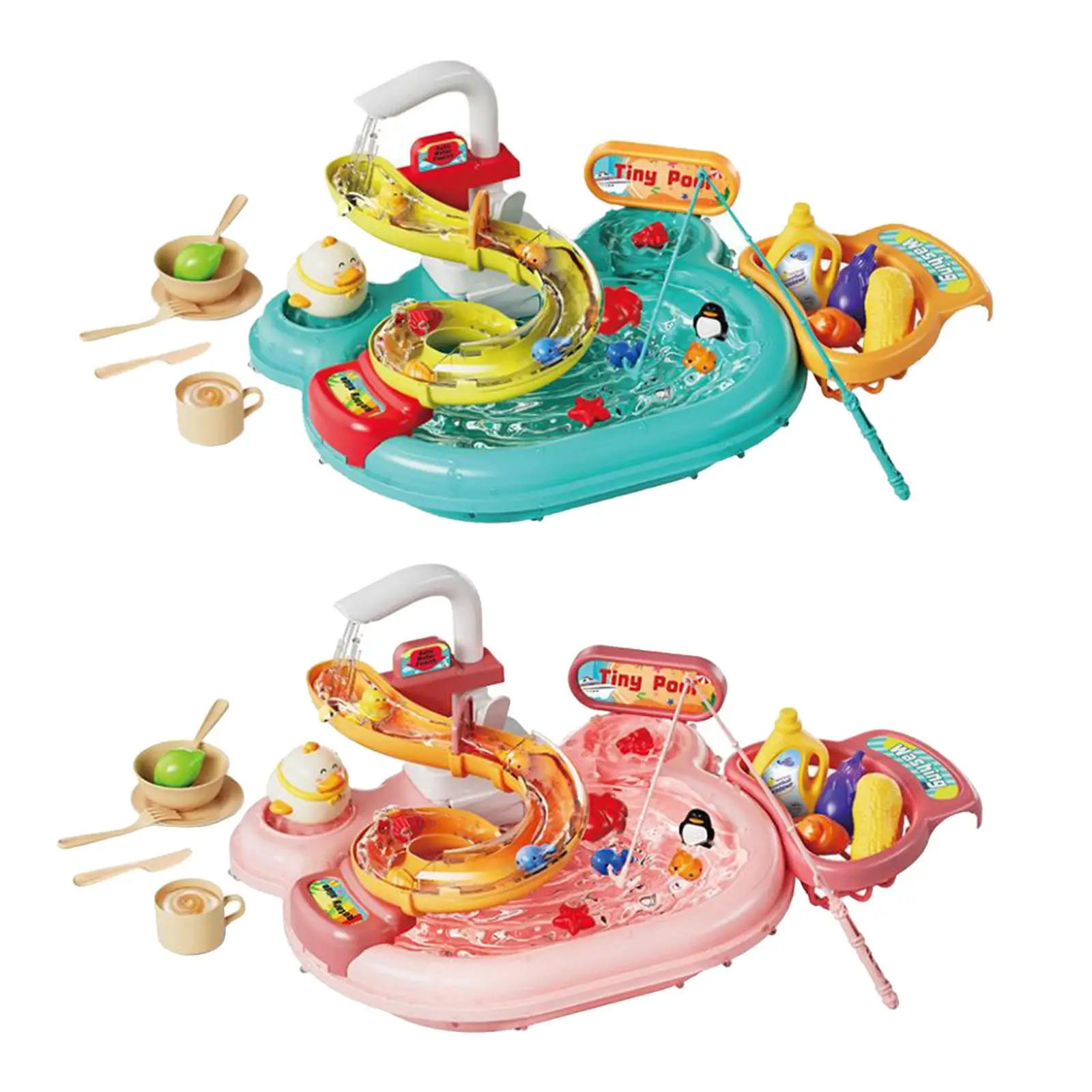 Play Kitchen Sink Toys with Automatic Water Cycle System Play Kitchen Toys Accessories for Role Play Kitchen Birthday