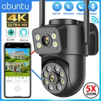 Cámara IP Wifi 4K de 8MP, lente Dual, pantallas duales, cámara de vigilancia en exterior, detección humana negra, visión nocturna, cámara de seguridad ICSEE