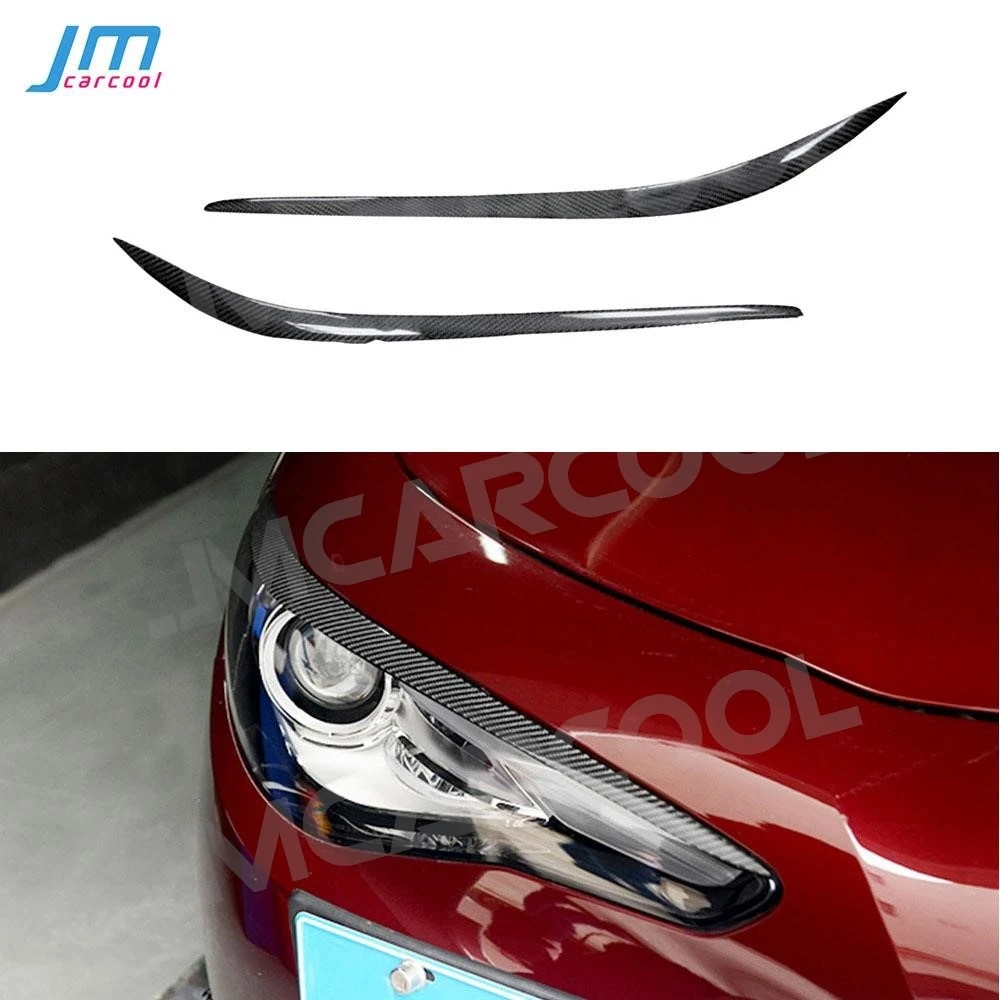 

Carbon Fiber Front Headlight Eyebrow Cover Stickers Head Lamp Eyelids For Alfa Romeo Giulia 2016-2018 Car Accessory