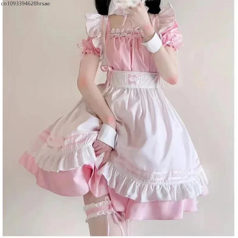 Costumi da cameriera Lolita neri Ragazze carine Donne Bella cameriera Costume cosplay Animazione Spettacolo Abito giapponese Abiti S-5XL