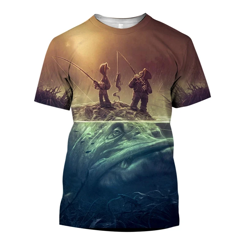 

Graphic Men's T Shirt with Fishes Men Clothing Graphic 3D Full Print Summer Tops Short Sleeve Fashion Casual Tee Shirts