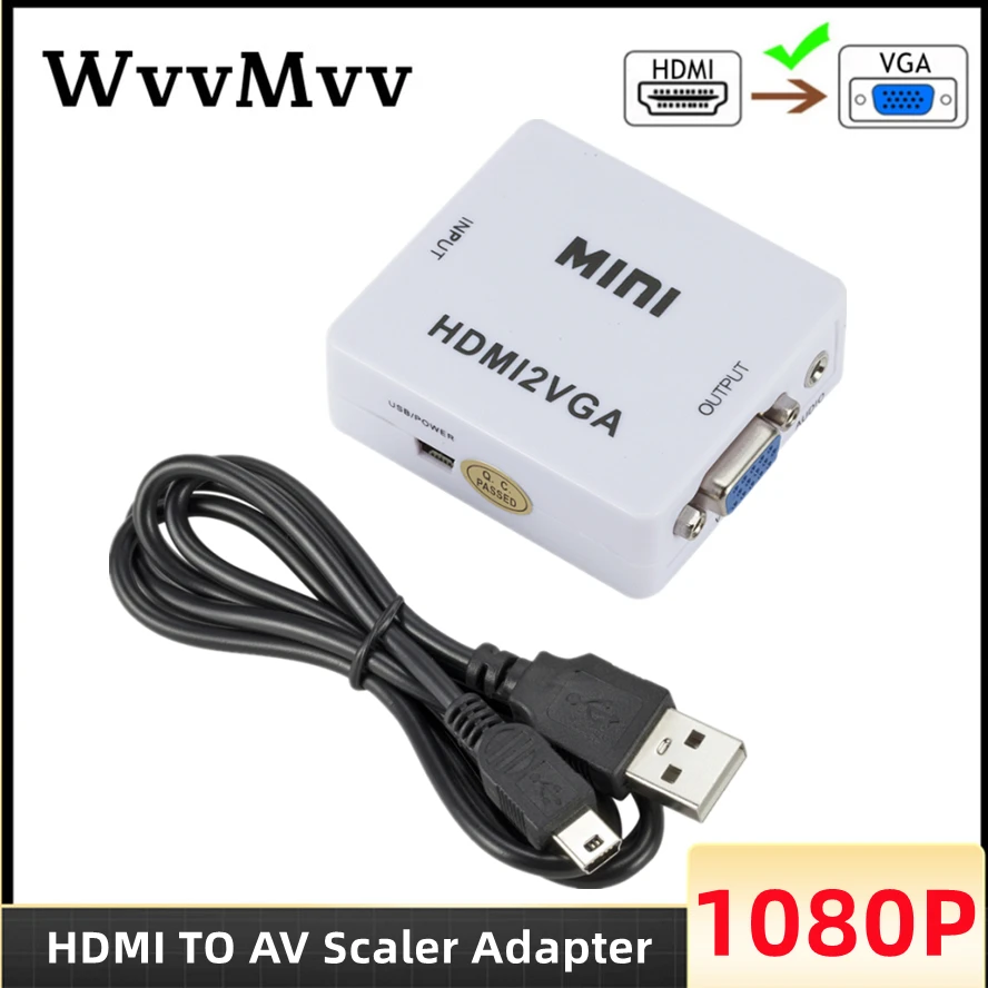 

Mini HDMI-compatible To VGA Converter Computer Host Laptop Digital Set Top Box Female Hdmi TO VGA Male Hd Audio Video Converter