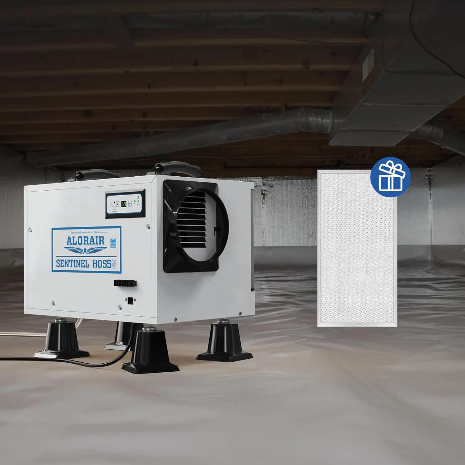 Crawl Space Dehumidifiers 120 PPD Moisture Removal, Energy Star Certified Crawlspace Dehumidifiers