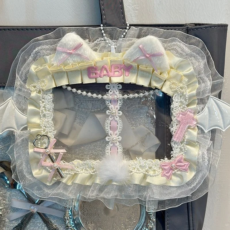 Diy accessories lolita photo card holder designer card holder idol photo protector cat ear double card holder itabag ornament