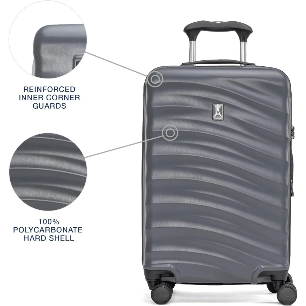 Lightweight Expandable Hardshell Carry-On Luggage with 8 Spinner Wheels, TSA Lock, and Shaded Design