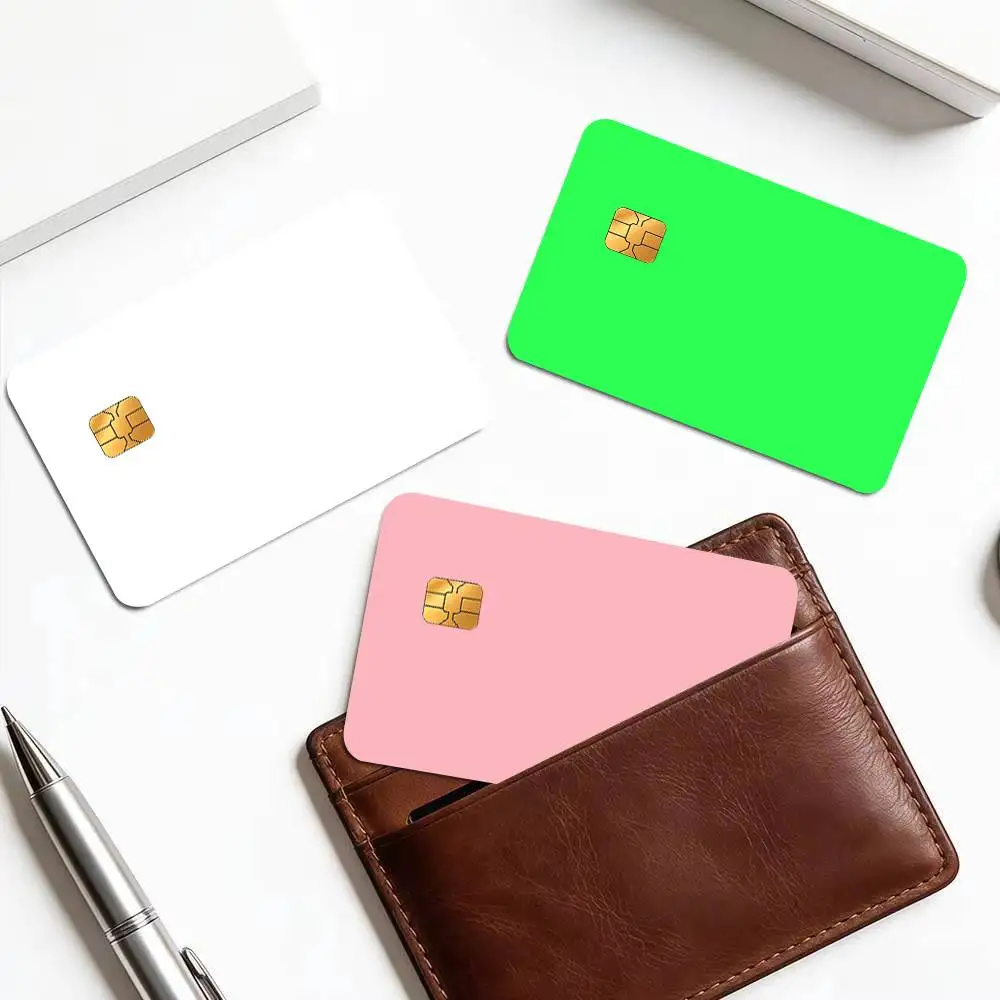 HOT solid color  Cartoon Credit Card Skin Stickers For Bank Card Bus Metro Card Sticker Waterproof Women Gift
