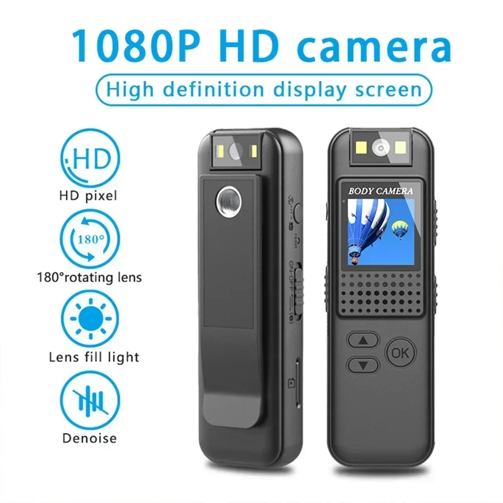 

Mini Camera Police Law Enforcement Recorder 180 Degrees Rotating Bike 1080P HD Sports DV Car DVR Outdoor Night Vision Small Cam