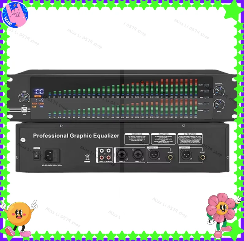 2026new Dual 31-Band Computer Equalizer Professional Home Stage Performance High-Mid-Low EQ Noise Reduction Bar Digital Sound Mi